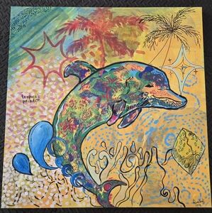 Tropical bahama canvas painting